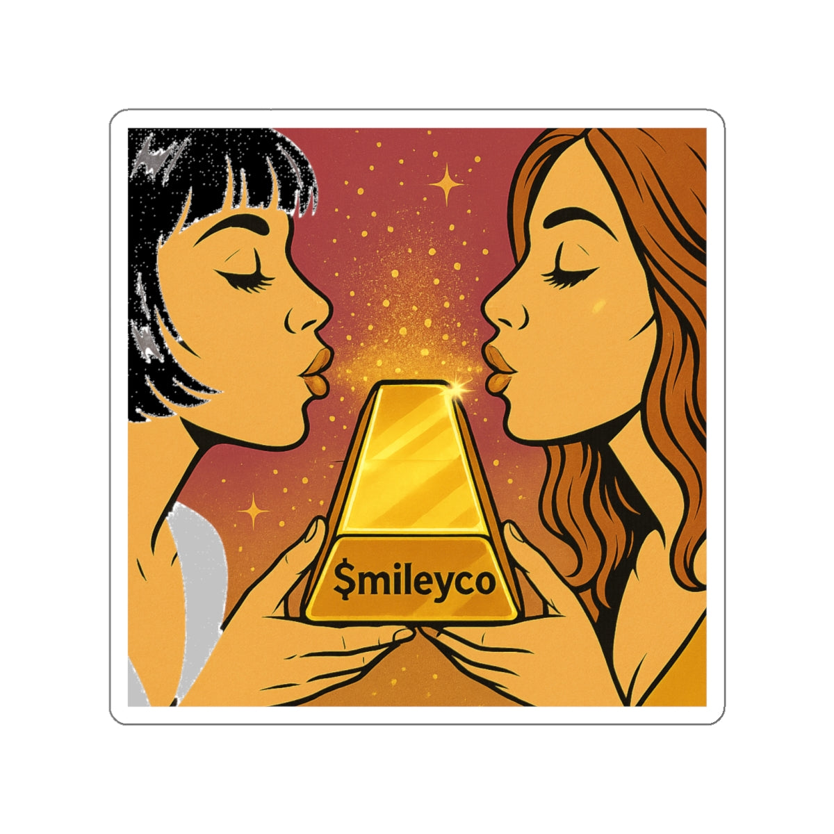 Golden Kiss Die-Cut Sticker