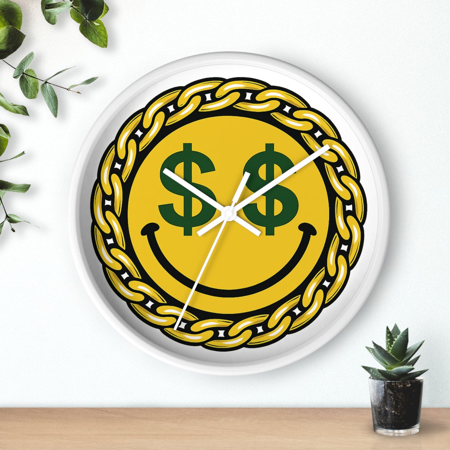 Smiley Dollar Sign Wall Clock