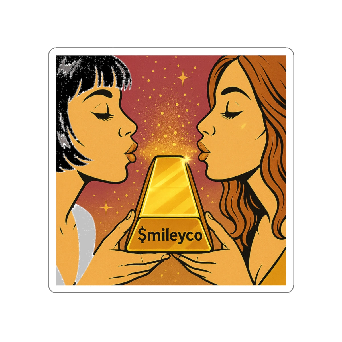Golden Kiss Die-Cut Sticker