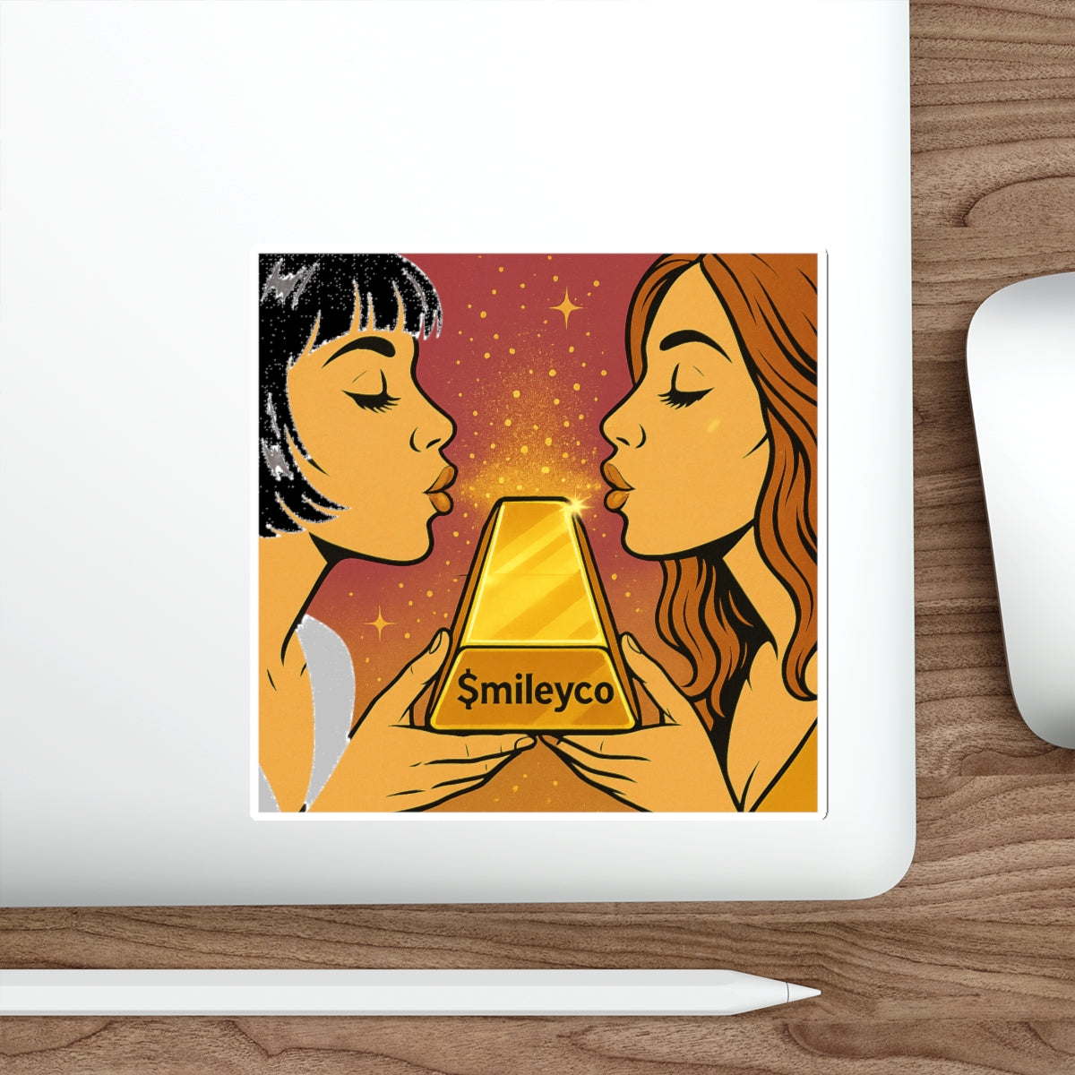 Golden Kiss Die-Cut Sticker