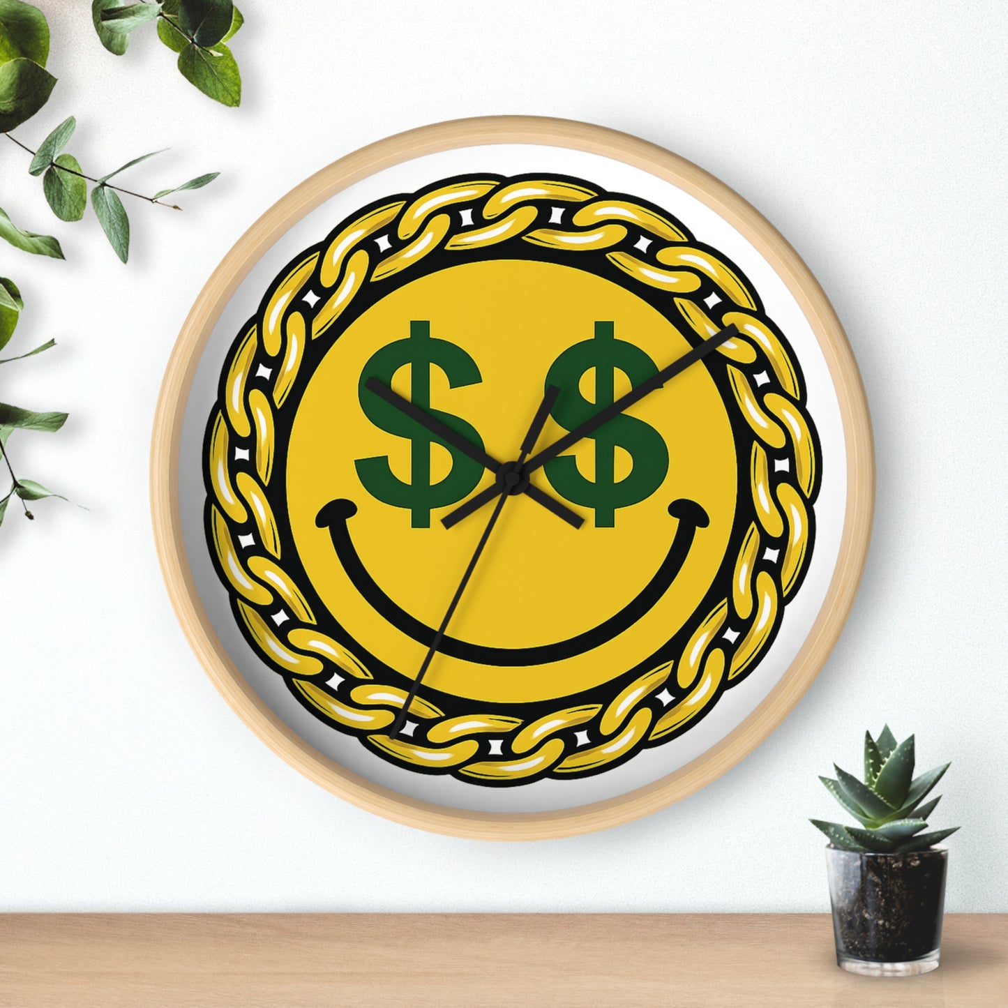 Smiley Dollar Sign Wall Clock