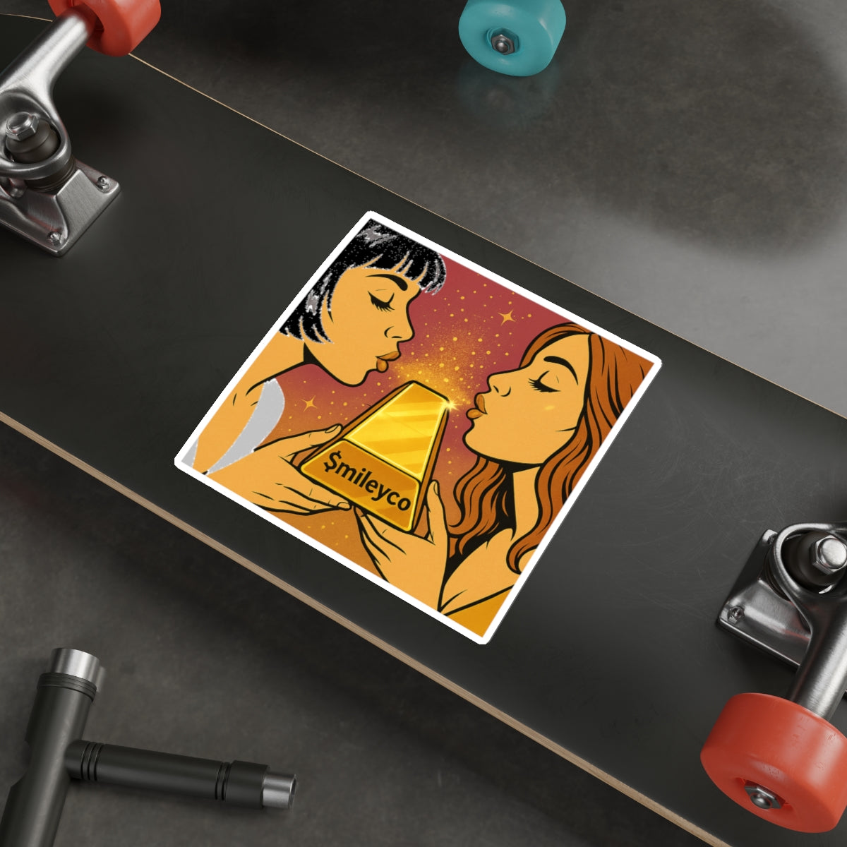 Golden Kiss Die-Cut Sticker