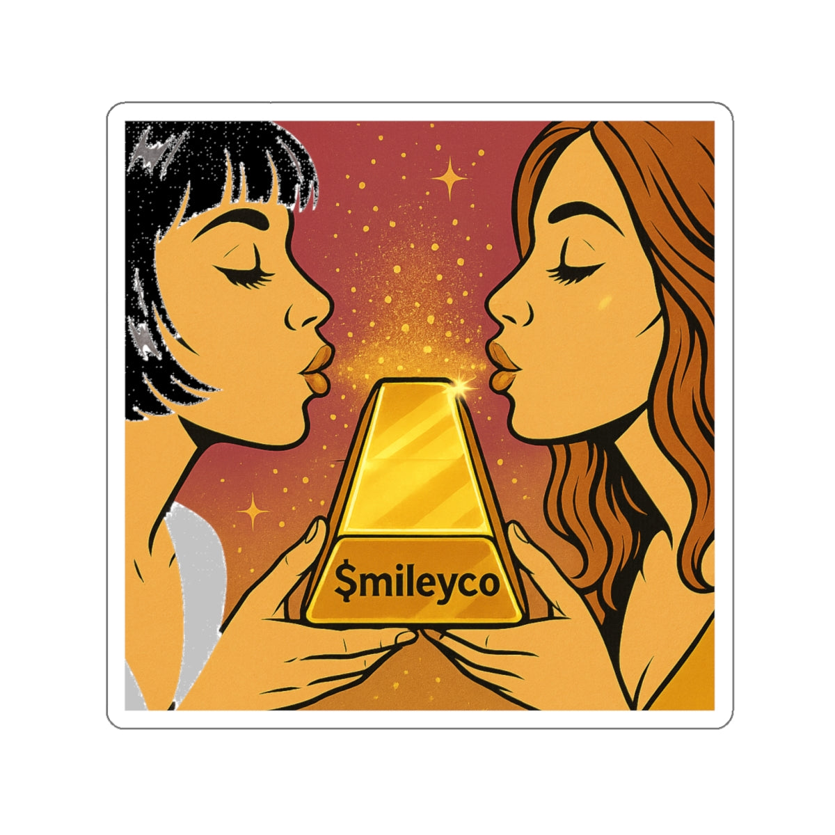 Golden Kiss Die-Cut Sticker