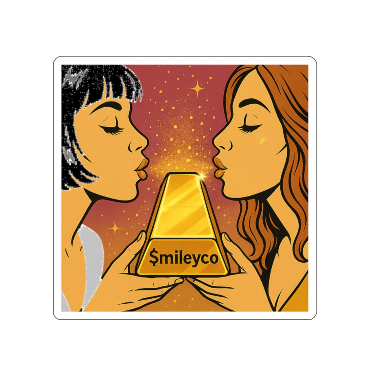 Golden Kiss Die-Cut Sticker