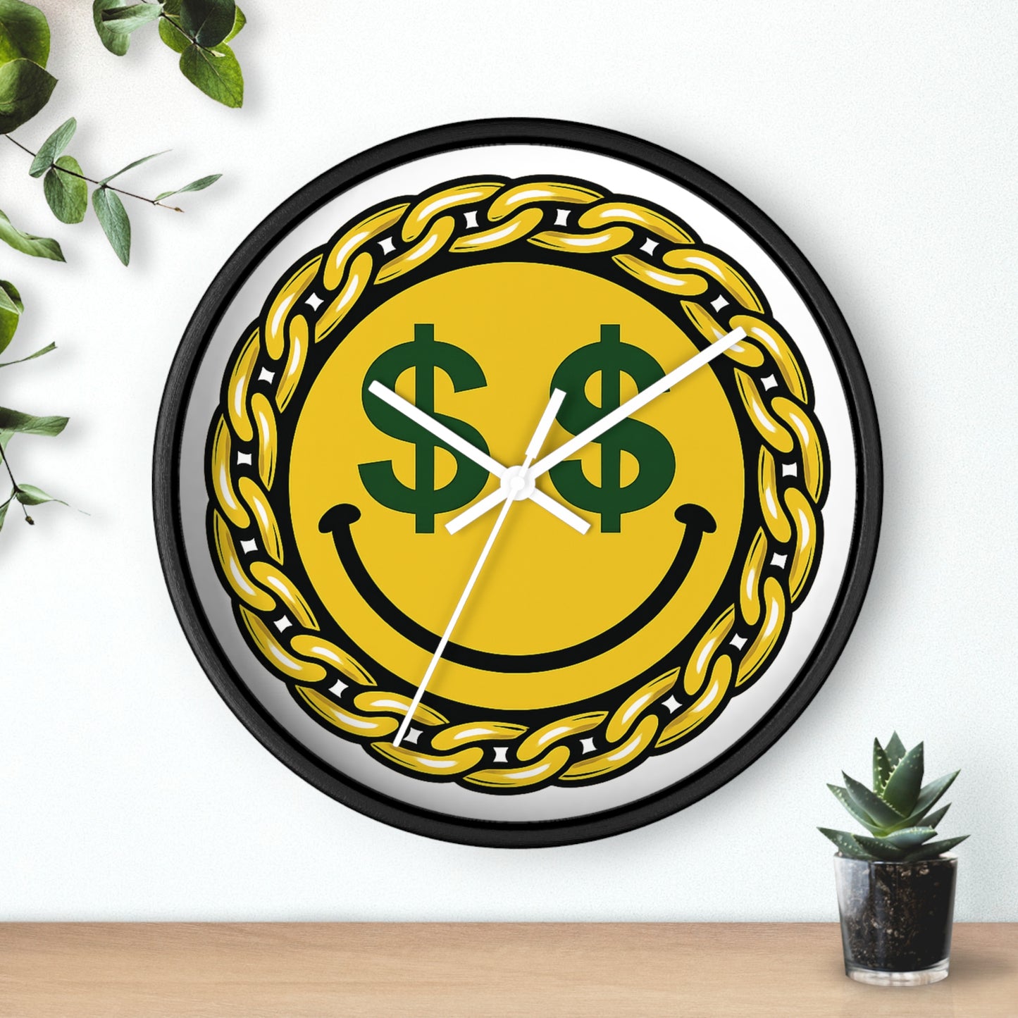 Smiley Dollar Sign Wall Clock