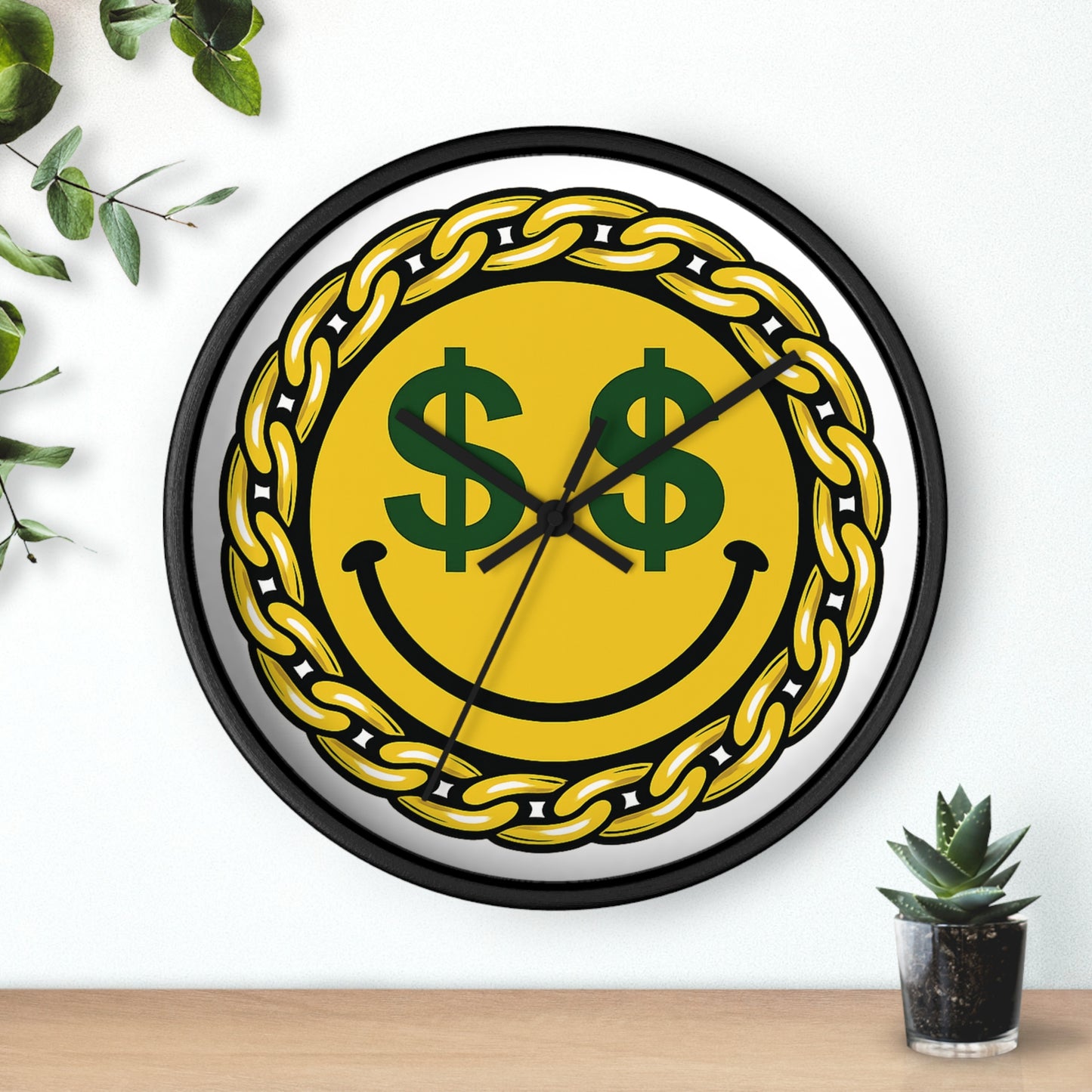 Smiley Dollar Sign Wall Clock