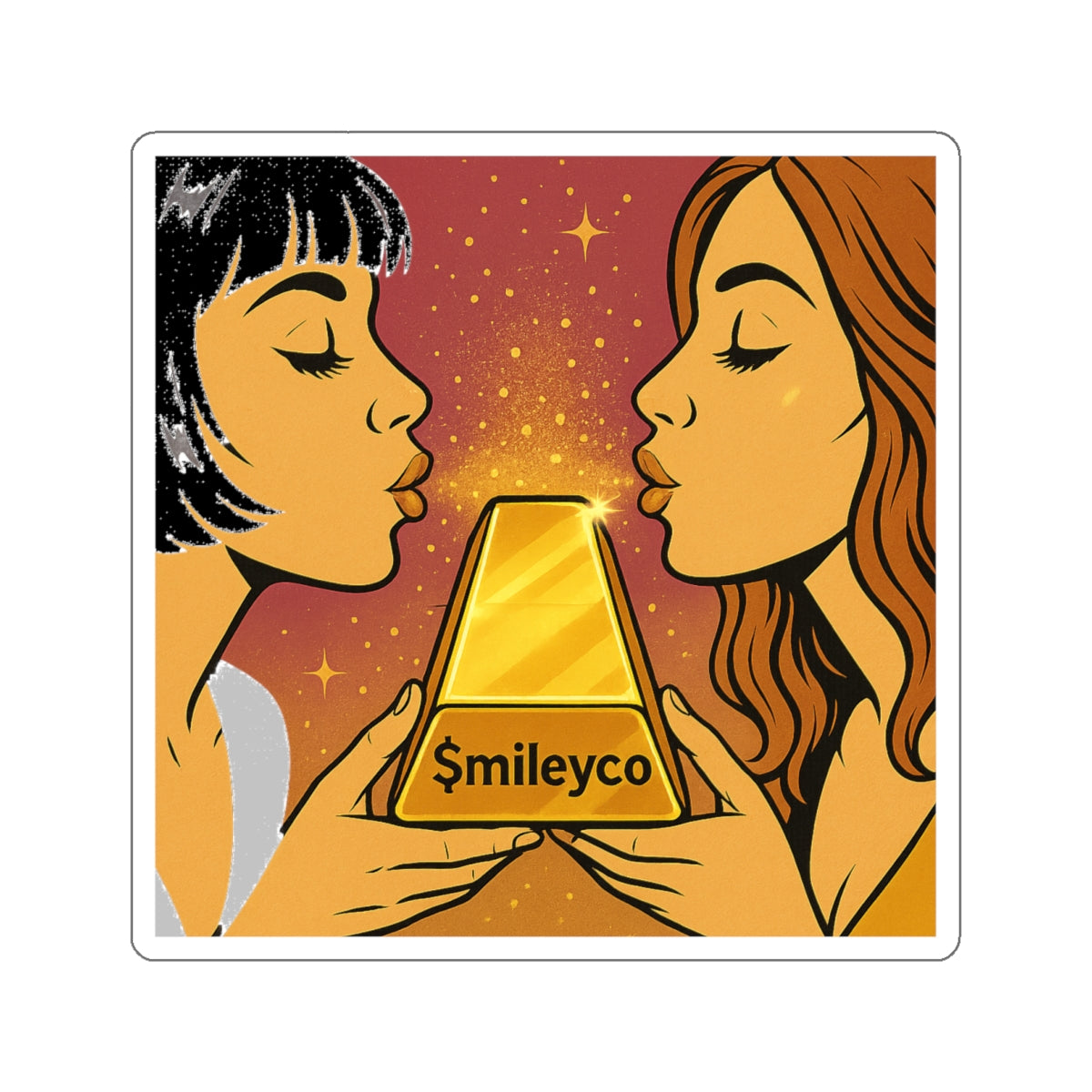 Golden Kiss Die-Cut Sticker