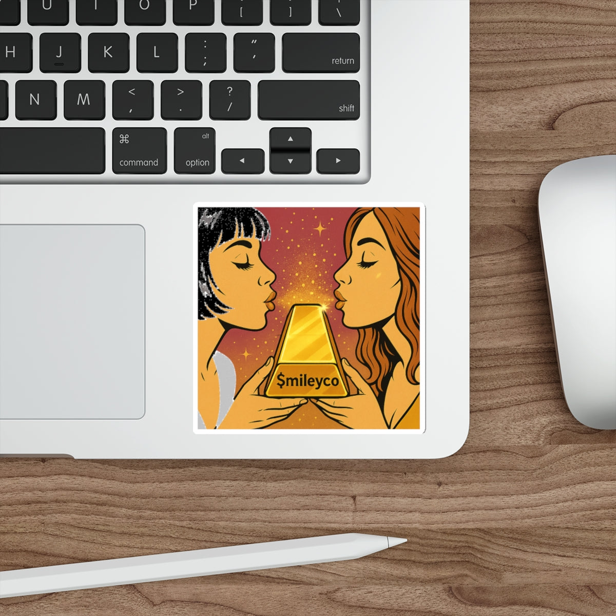 Golden Kiss Die-Cut Sticker