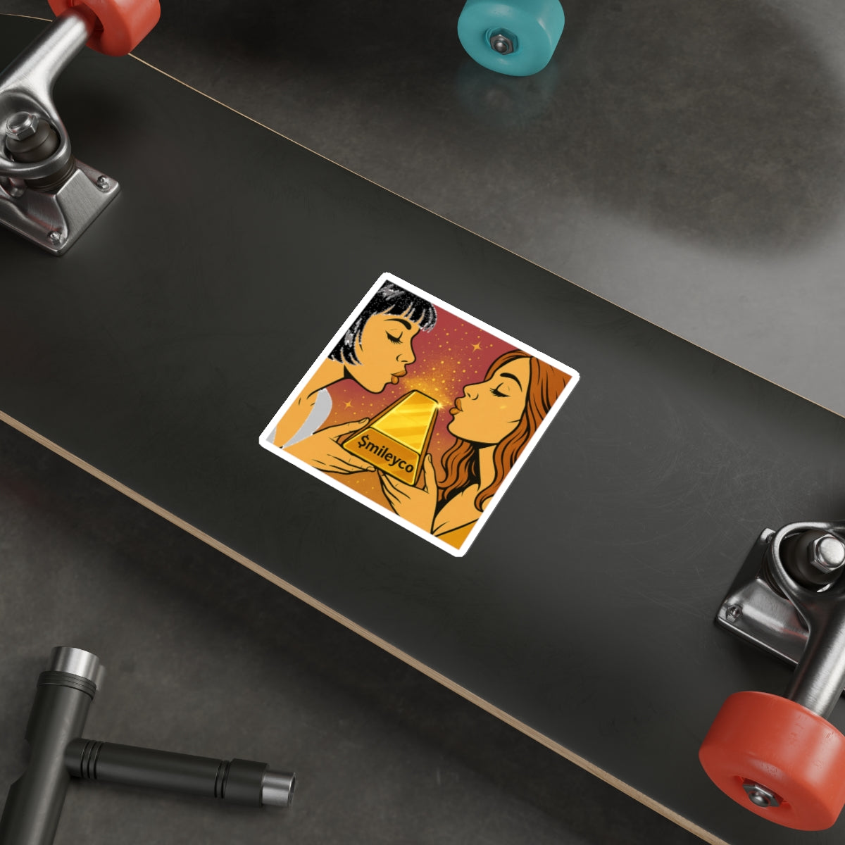 Golden Kiss Die-Cut Sticker